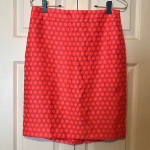 J. Crew Factory Polka Dot Pencil Skirt Neon Pink